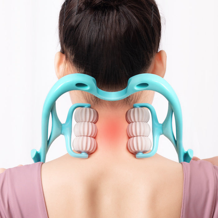 6-Roller Cervical Neck Massager — Manual Relief Roller