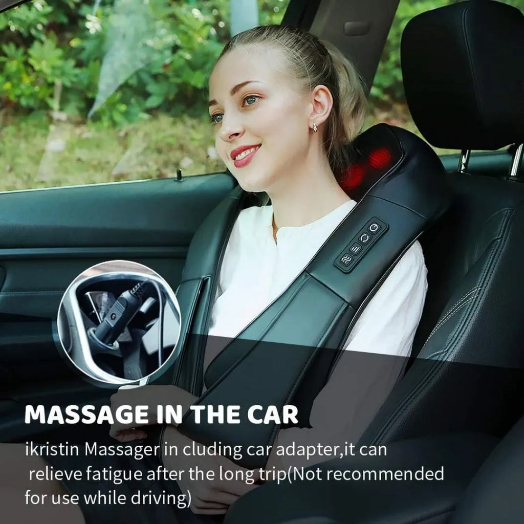 Wireless Shiatsu Neck & Back Massager — Deep Kneading Massage Shawl