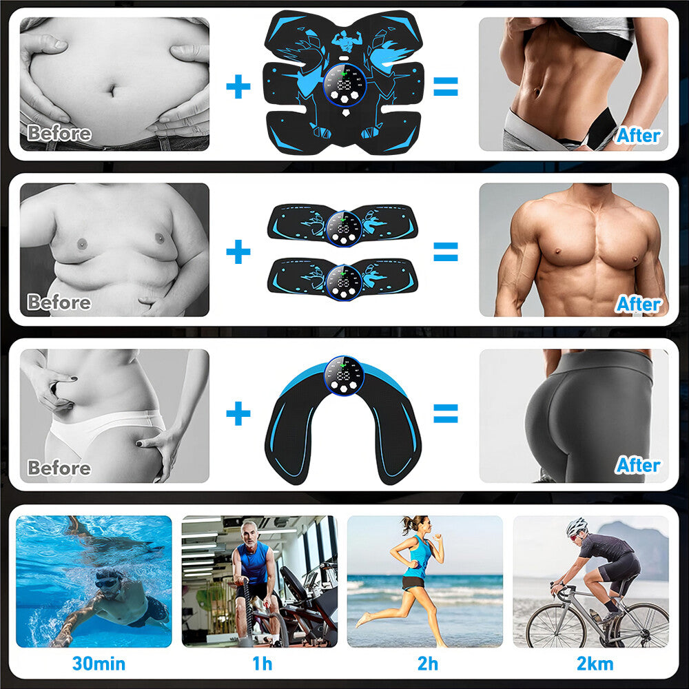 EMS Abs Stimulator Belt — Electric Muscle Toning Trainer for Core & Glutes