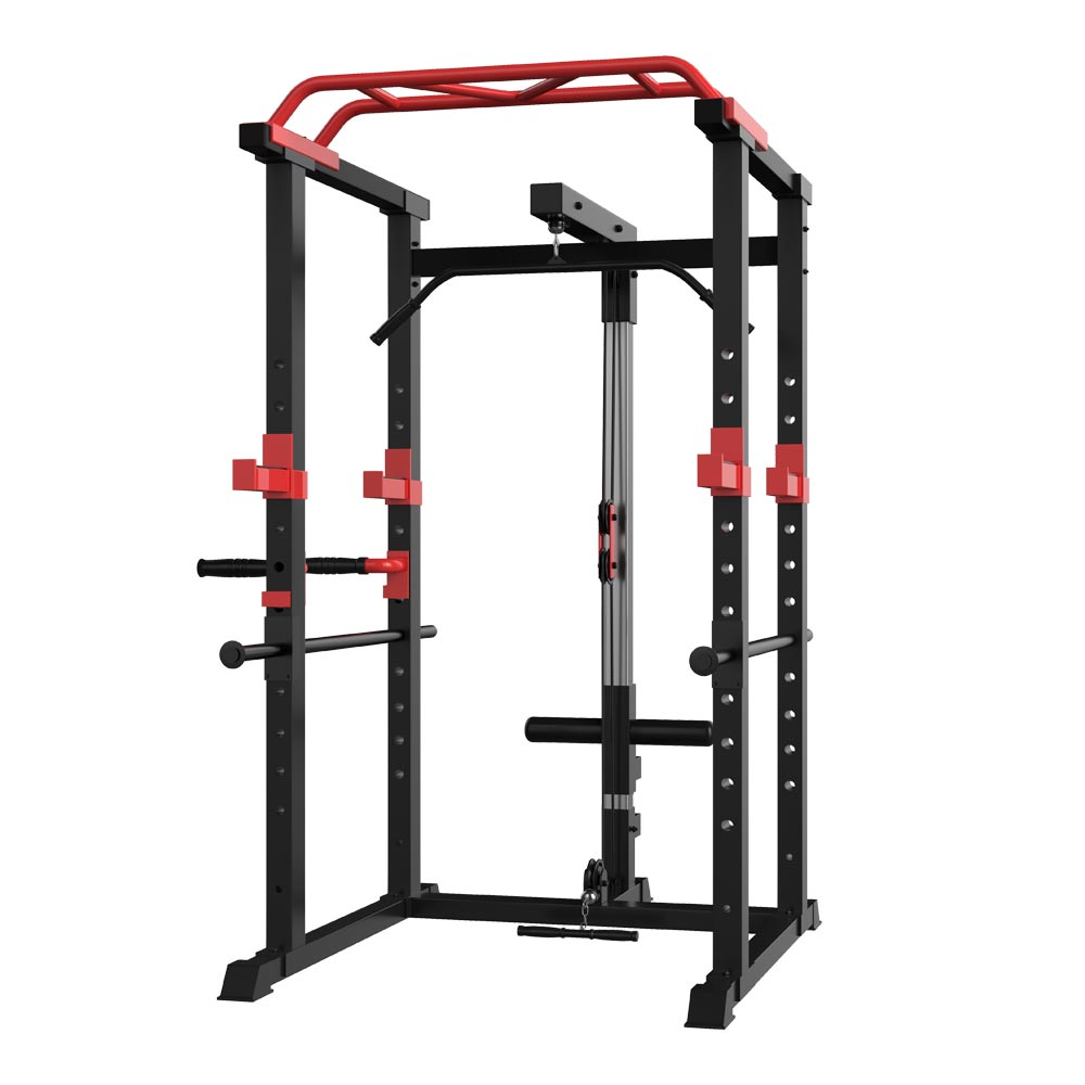 Multi-Function Power Cage — Adjustable Pull-Up Squat Rack & Barbell Station