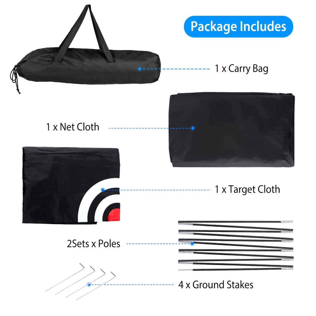 Golf Practice Net — Indoor & Outdoor Driving Hitting Net with Target & Carry Bag