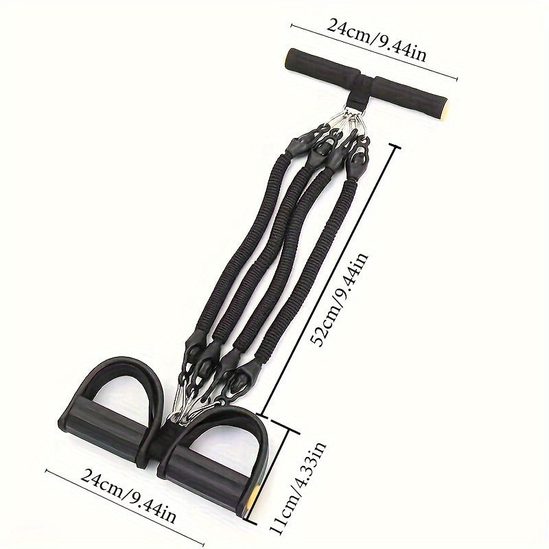 Adjustable Resistance Band Set — Foot Pedal & Handle Stretch Trainer