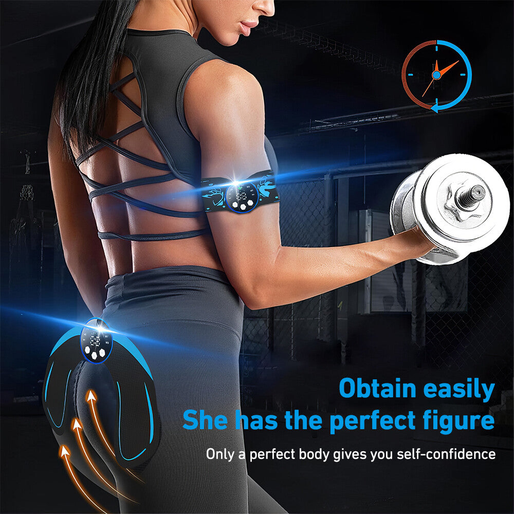 EMS Abs Stimulator Belt — Electric Muscle Toning Trainer for Core & Glutes