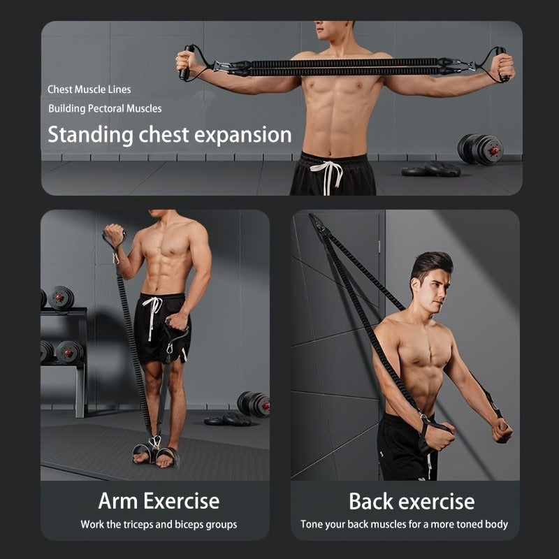 Adjustable Resistance Band Set — Foot Pedal & Handle Stretch Trainer