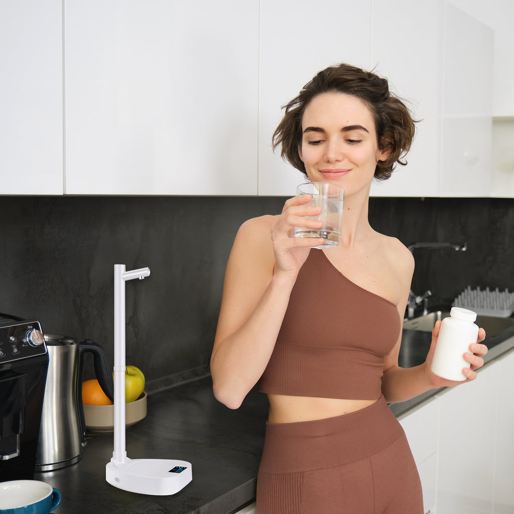 Smart Water Dispenser Pump — Rechargeable Auto Bottle Dispenser with Stand