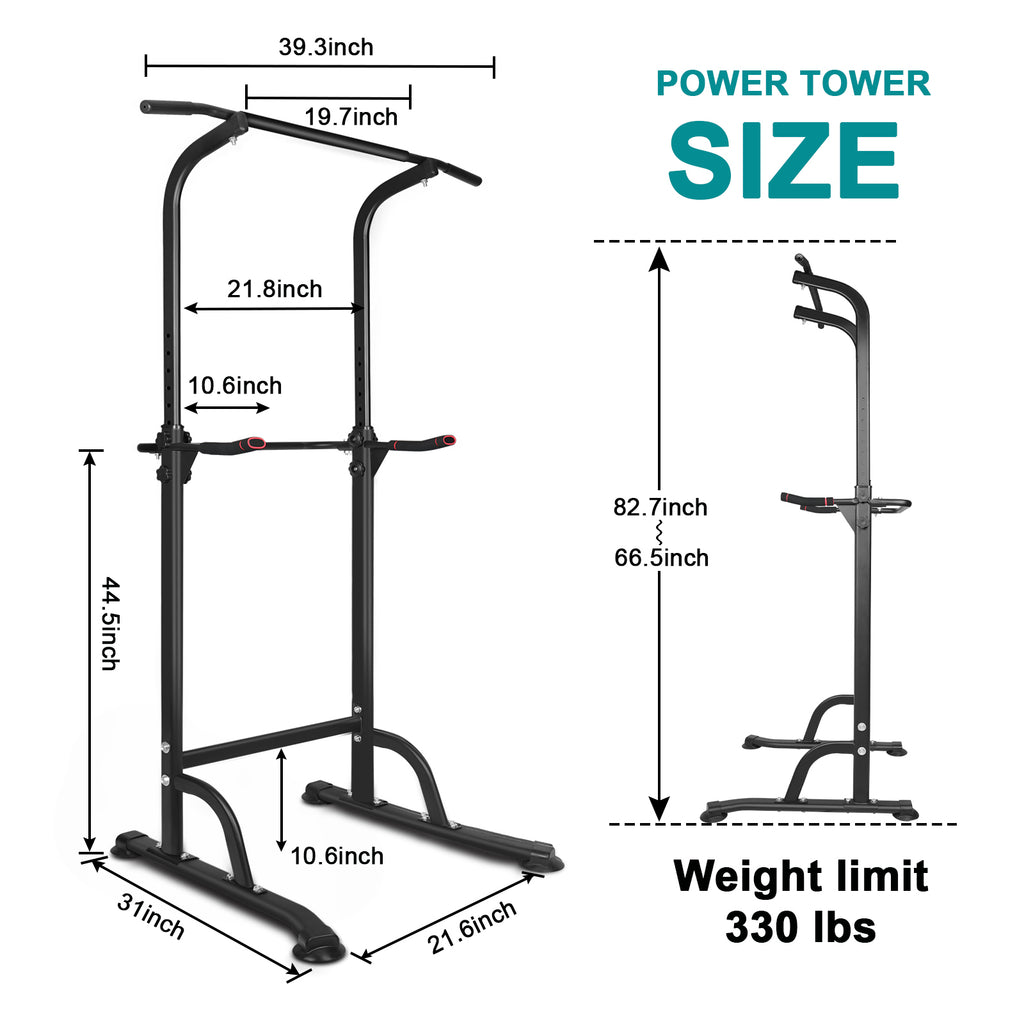 Power Tower Dip Station — Heavy Duty Adjustable Pull-Up & Dip Bar