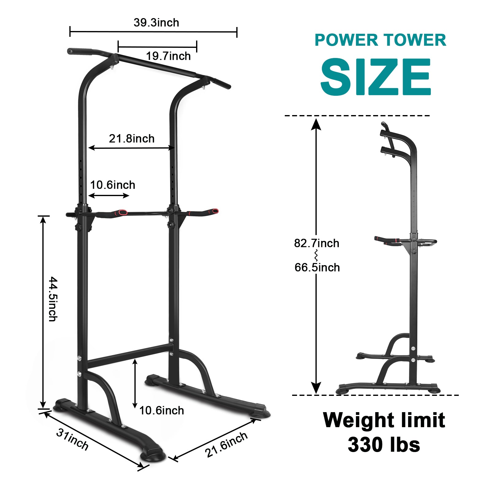 Power Tower Dip Station — Heavy Duty Adjustable Pull-Up & Dip Bar
