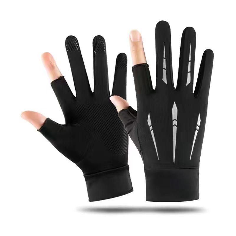 Half-Finger Sport Gloves — Breathable Ice Silk Non-Slip Gym Gloves