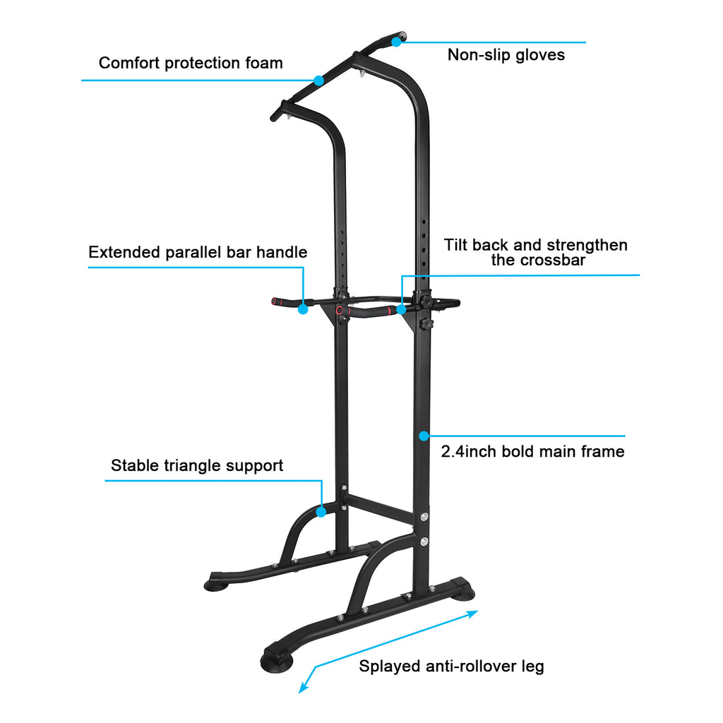 Power Tower Dip Station — Heavy Duty Adjustable Pull-Up & Dip Bar
