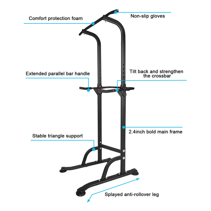 Power Tower Dip Station — Heavy Duty Adjustable Pull-Up & Dip Bar