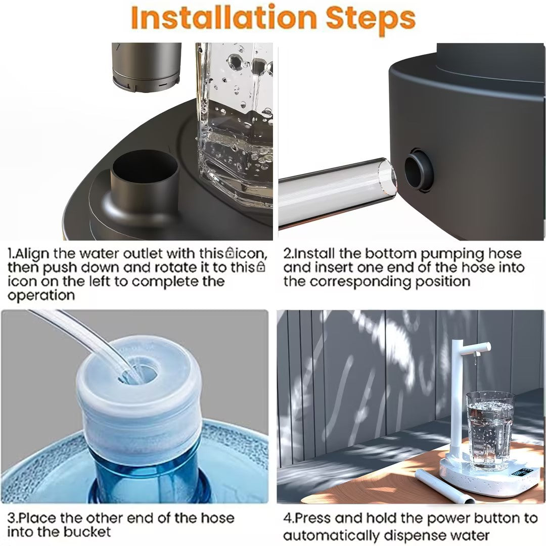 Smart Water Dispenser Pump — Rechargeable Auto Bottle Dispenser with Stand