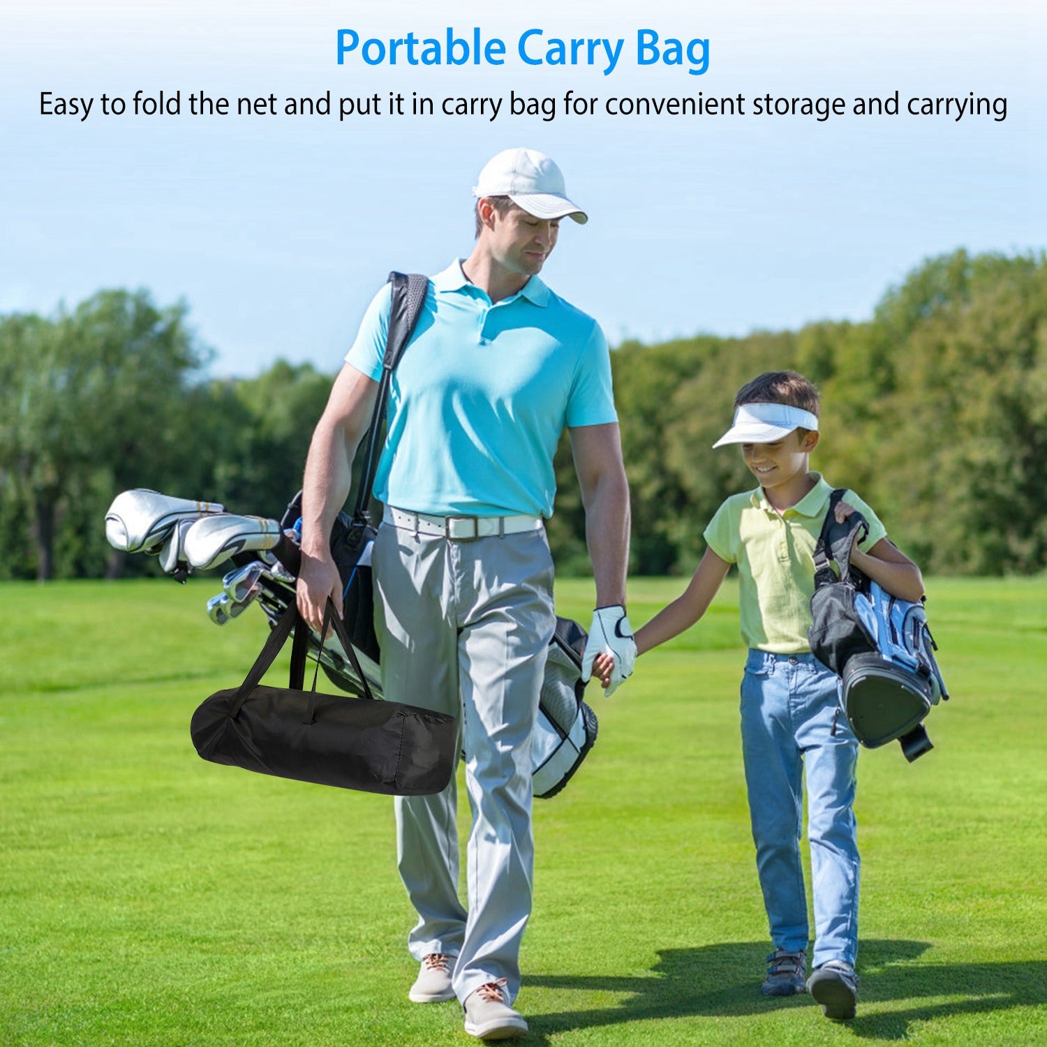 Golf Practice Net — Indoor & Outdoor Driving Hitting Net with Target & Carry Bag