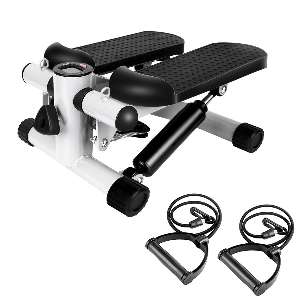 Mini Stair Stepper with Resistance Bands — LCD Monitor, 330 lb Capacity