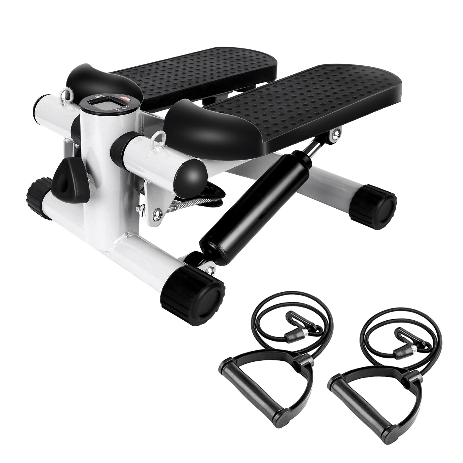 Mini Stair Stepper with Resistance Bands — LCD Monitor, 330 lb Capacity