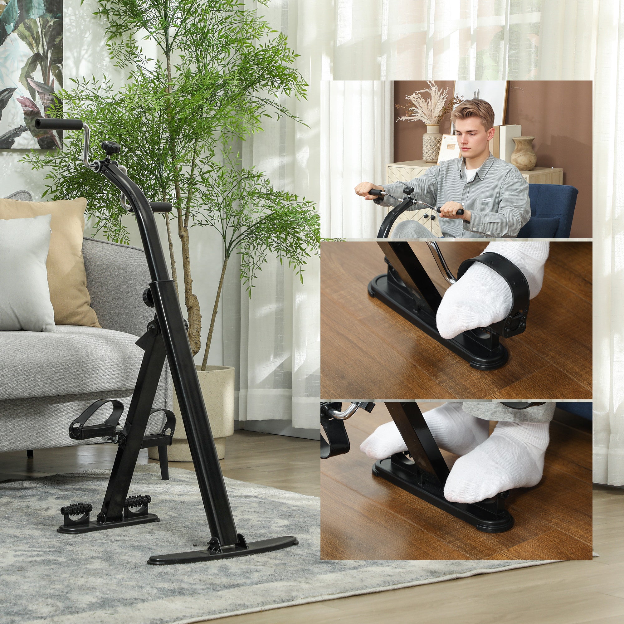 Foldable Seated Pedal Exerciser — Leg Recovery Bike with LCD Monitor