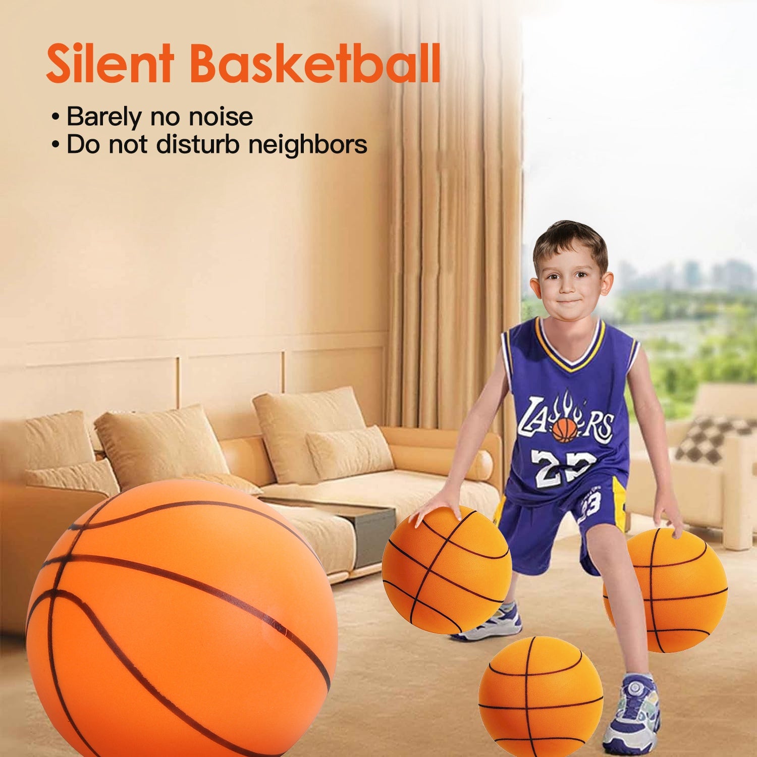 Indoor Silent Foam Basketball — High-Density Low-Noise Training Ball