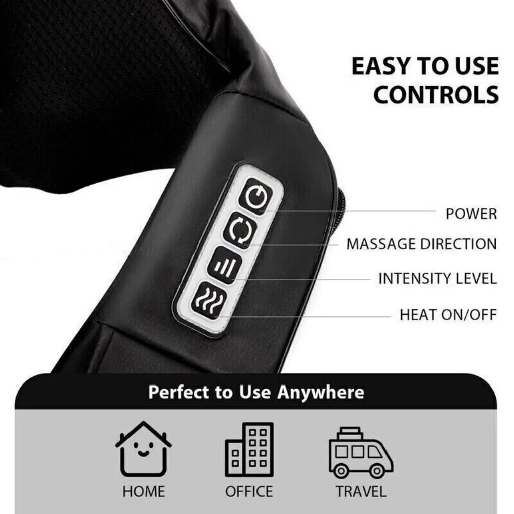 Wireless Shiatsu Neck & Back Massager — Deep Kneading Massage Shawl