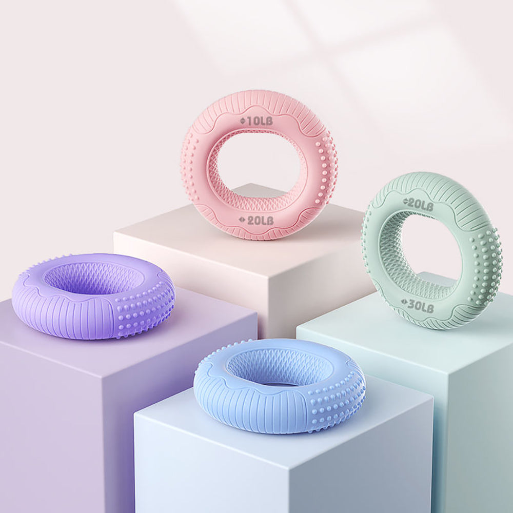 Silicone Hand Grip Strengthener Rings — Finger & Forearm Trainer Set