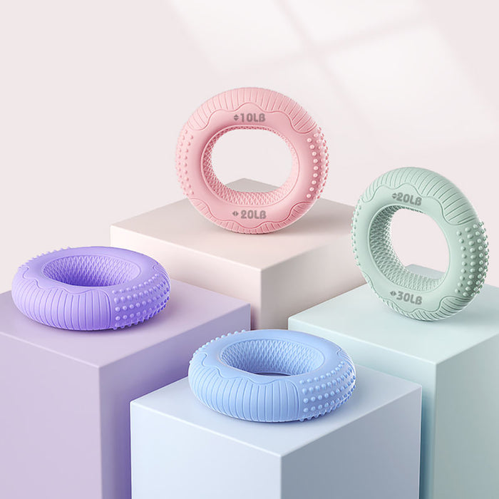 Silicone Hand Grip Strengthener Rings — Finger & Forearm Trainer Set