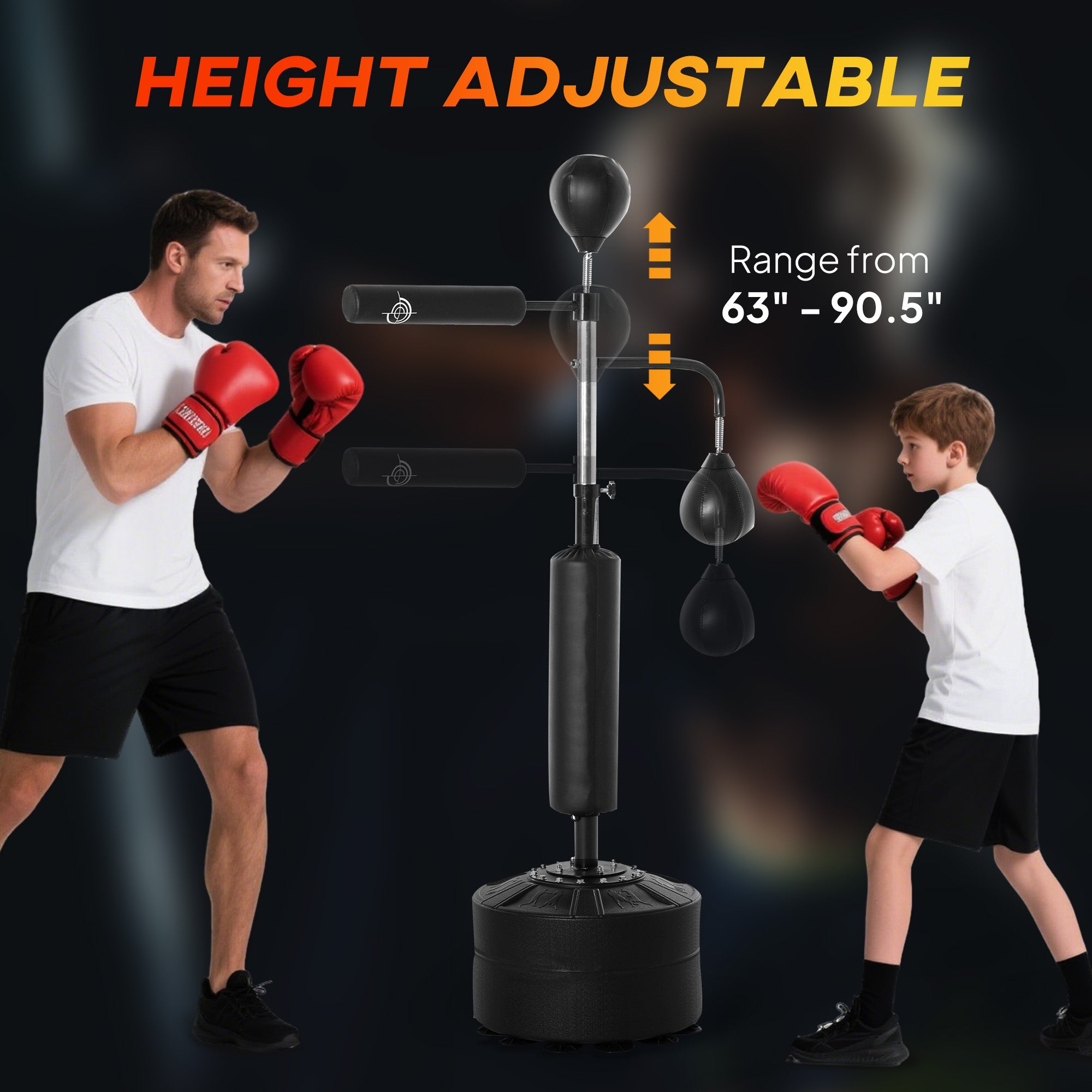 4-in-1 Boxing Punching Bag Stand — 2 Speed Balls & 360° Relax Bar