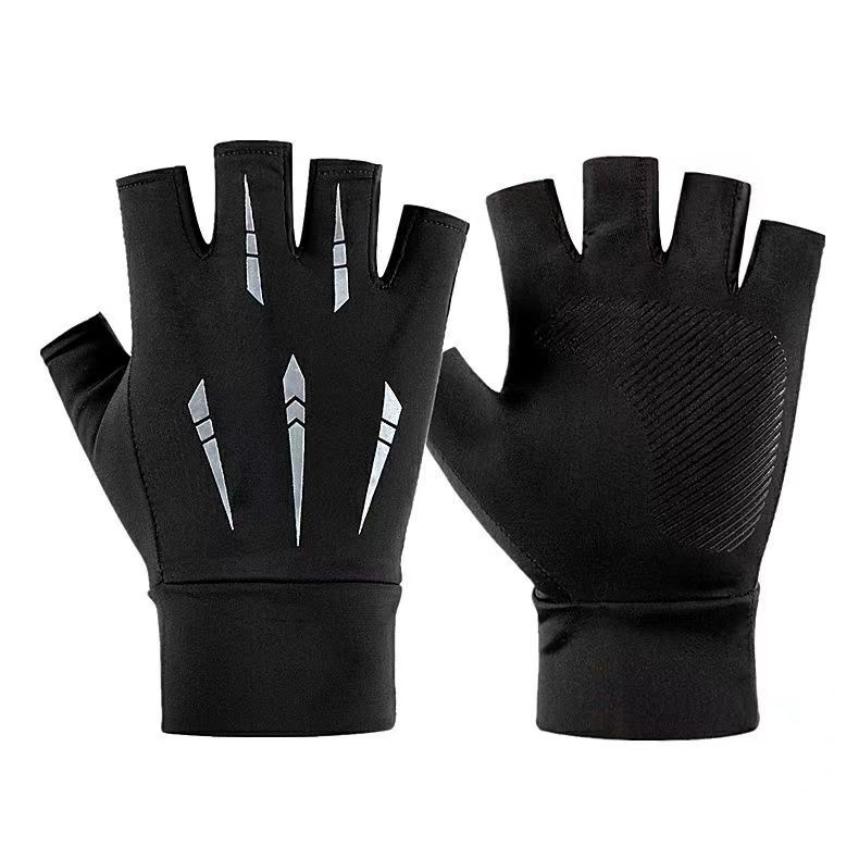 Half-Finger Sport Gloves — Breathable Ice Silk Non-Slip Gym Gloves