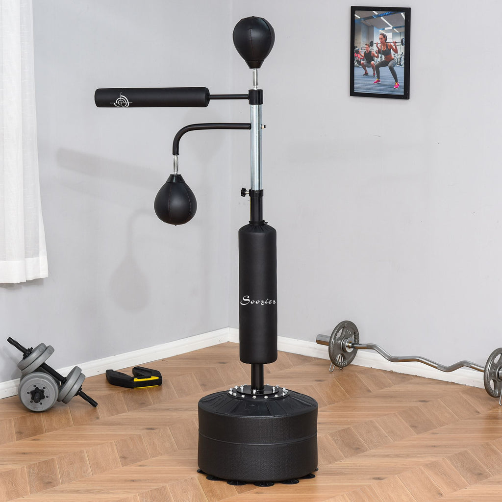 4-in-1 Boxing Punching Bag Stand — 2 Speed Balls & 360° Relax Bar