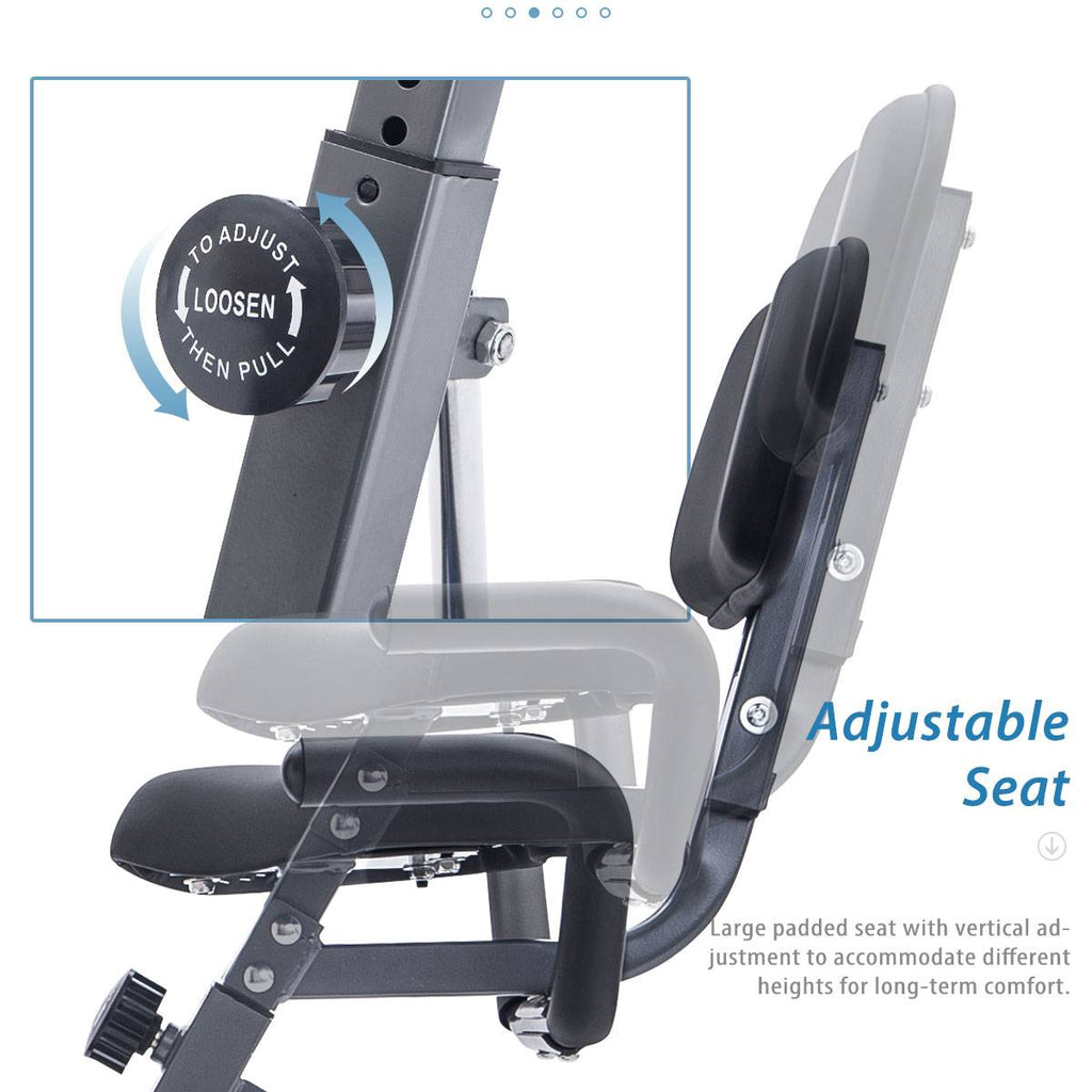 Folding Exercise Bike — Upright Recumbent X-Bike with Adjustable Resistance