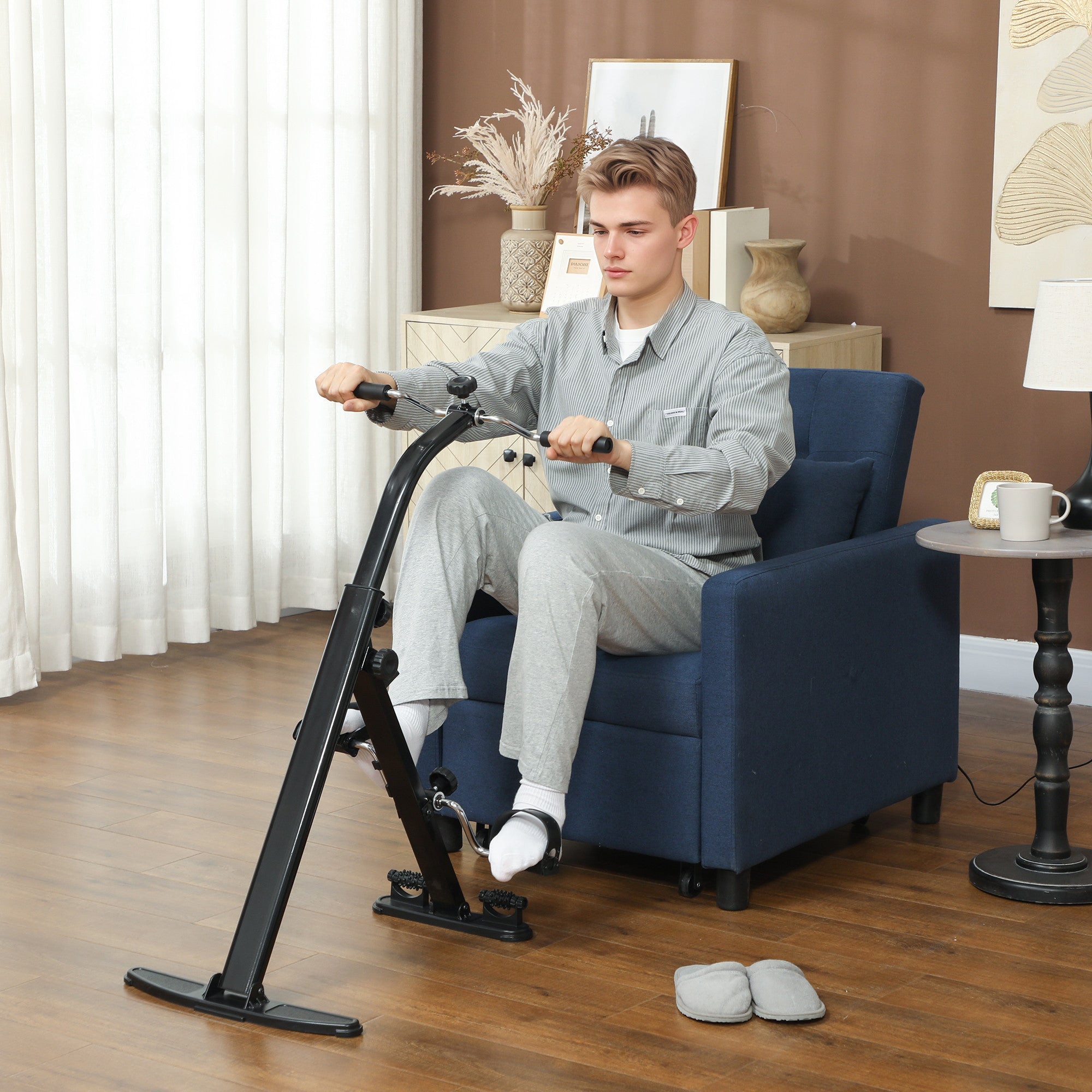 Foldable Seated Pedal Exerciser — Leg Recovery Bike with LCD Monitor