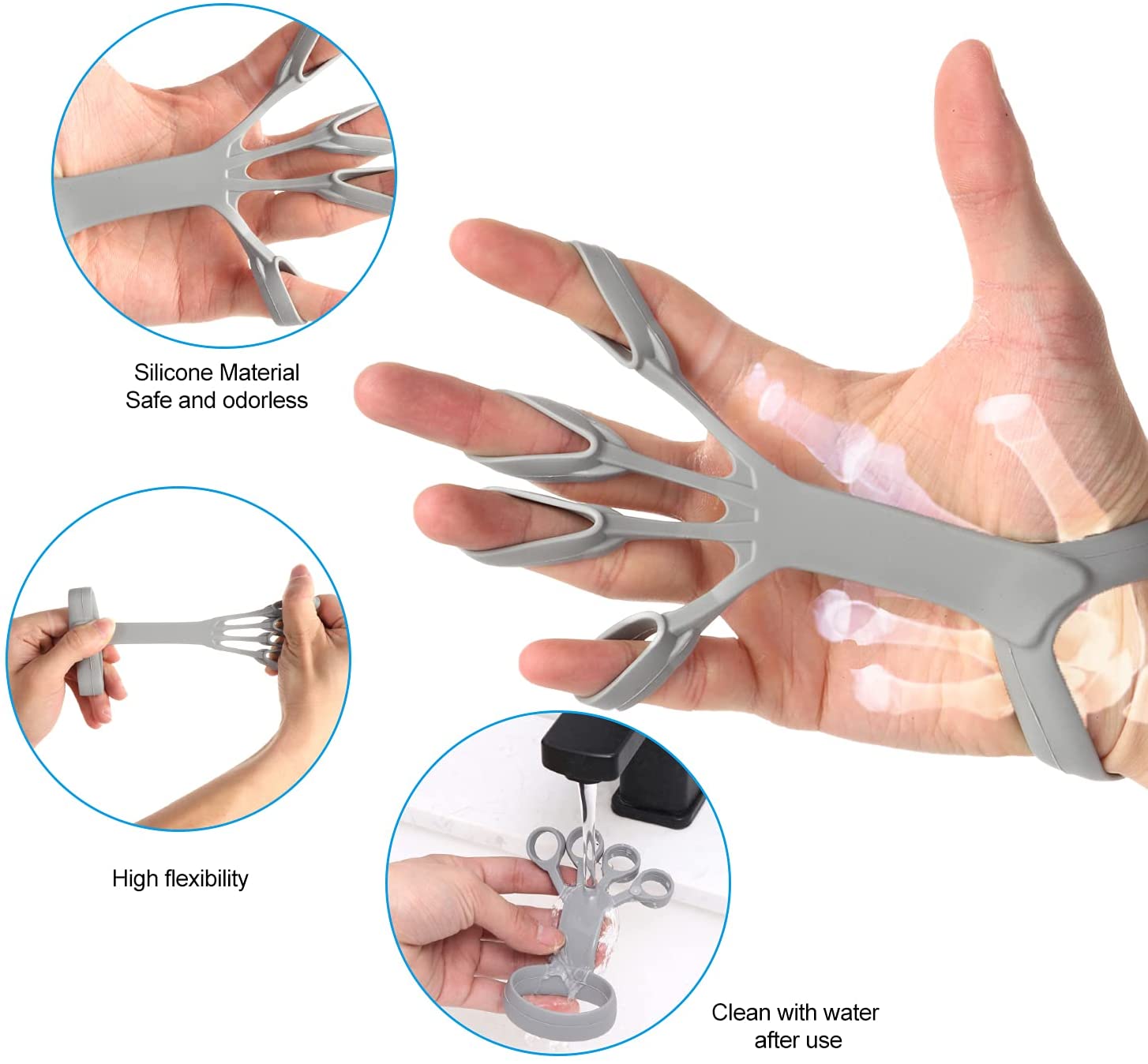 Silicone Finger Stretcher & Grip Trainer — Arthritis & Hand Rehab Exerciser