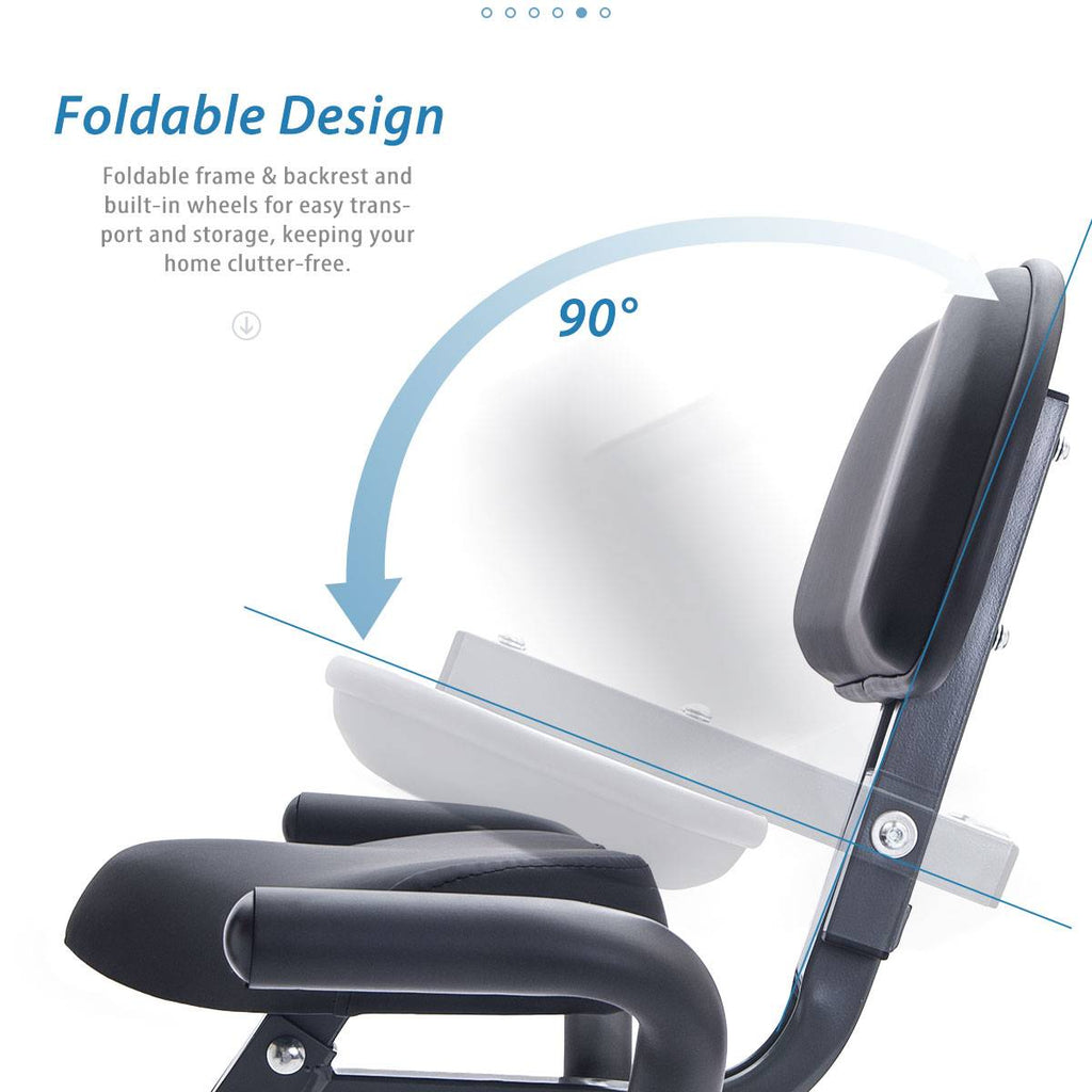 Folding Exercise Bike — Upright Recumbent X-Bike with Adjustable Resistance