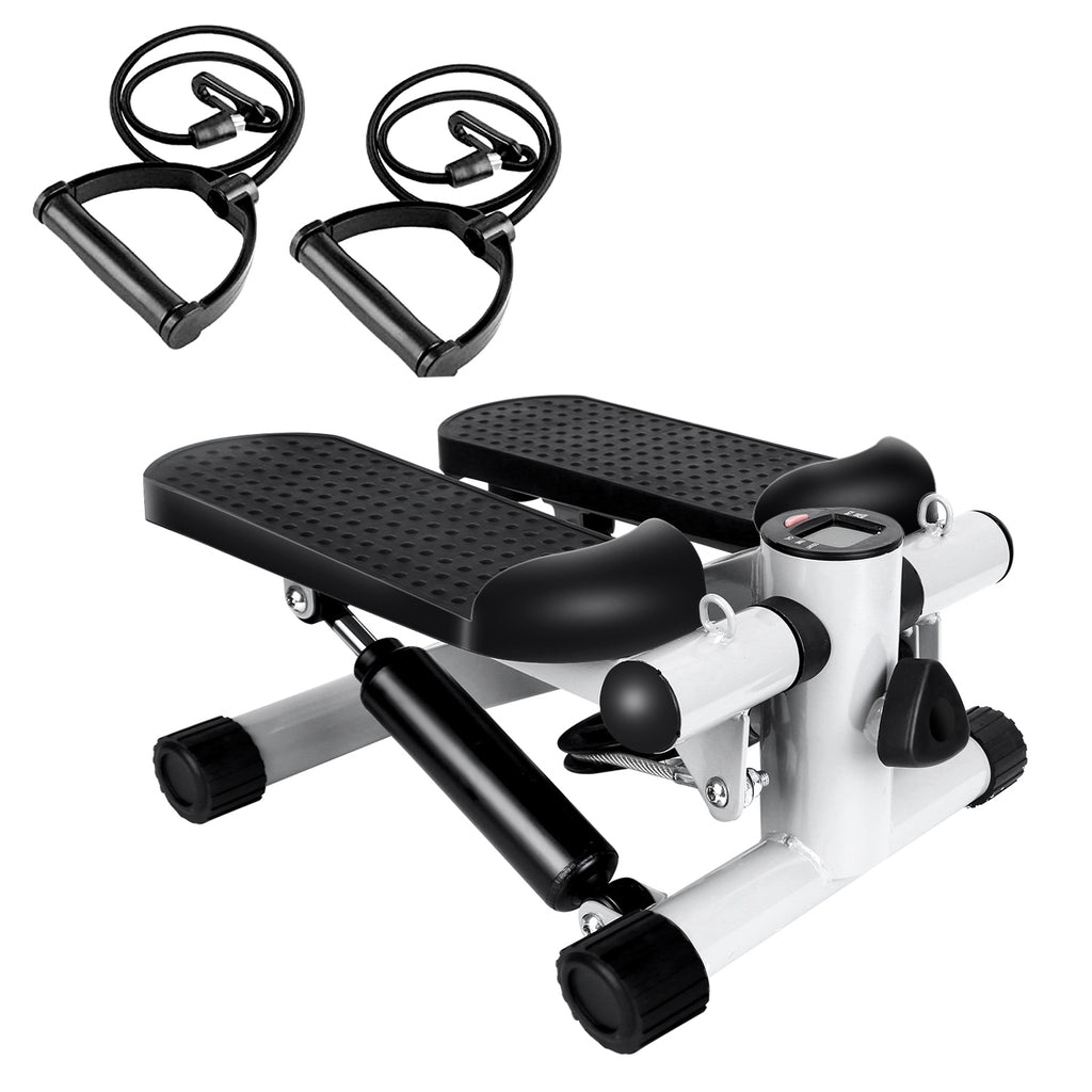 Mini Stair Stepper with Resistance Bands — LCD Monitor, 330 lb Capacity