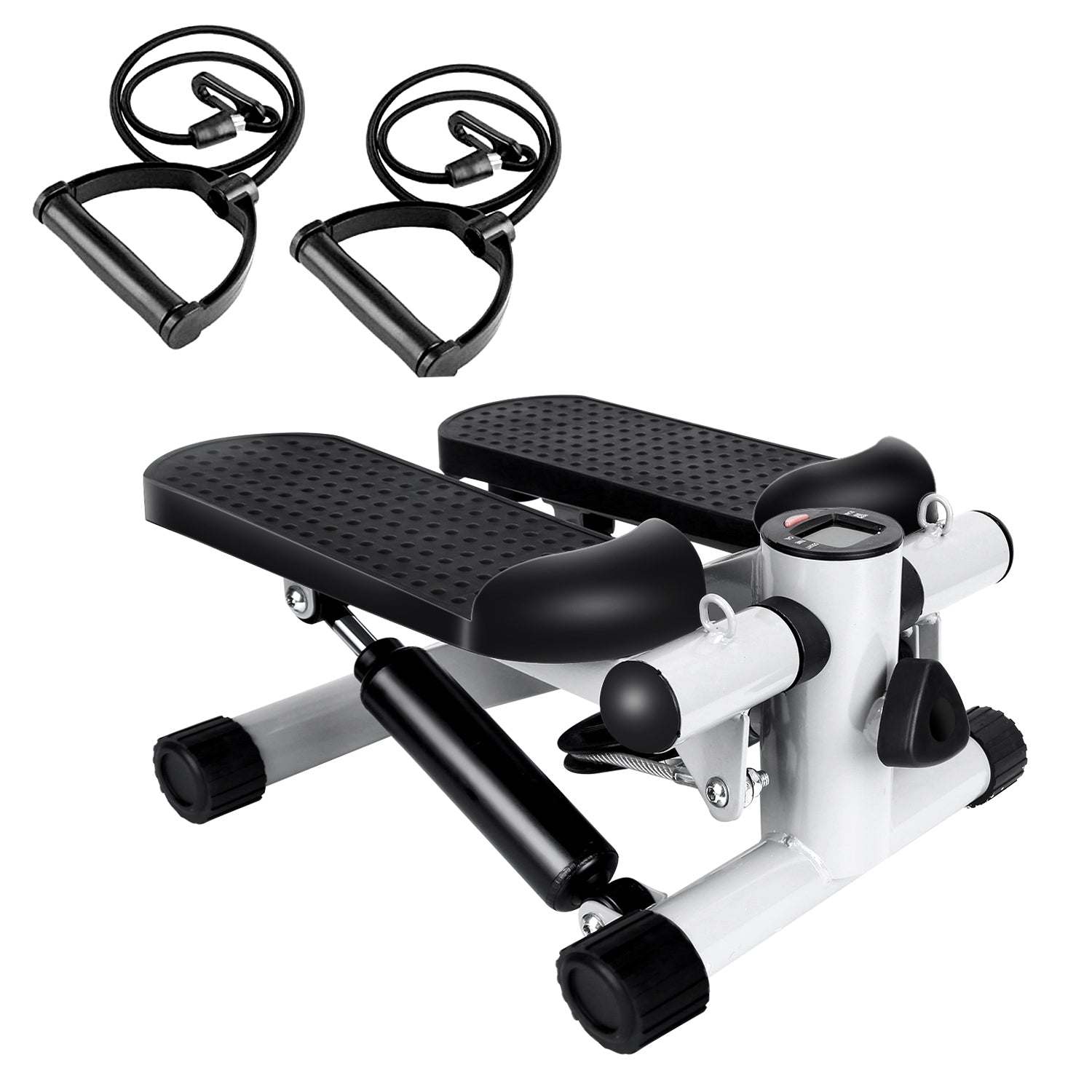 Mini Stair Stepper with Resistance Bands — LCD Monitor, 330 lb Capacity