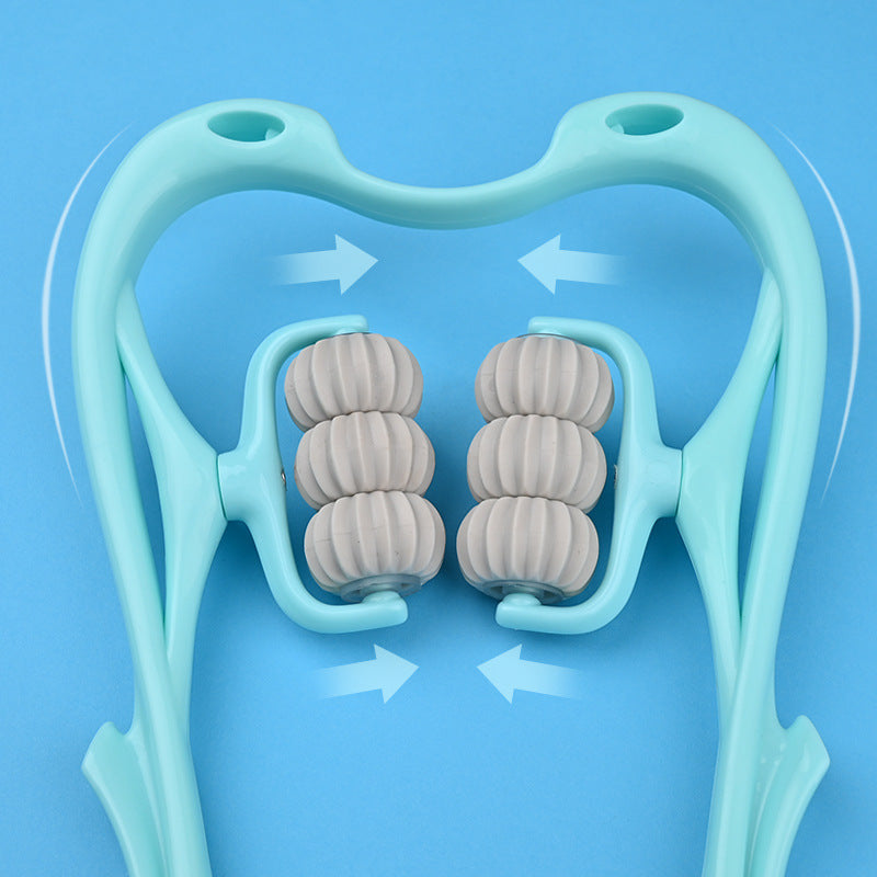 6-Roller Cervical Neck Massager — Manual Relief Roller